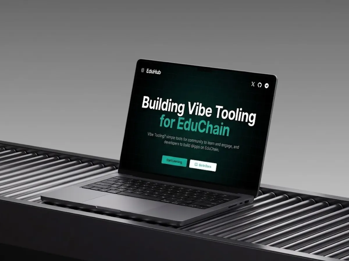The EduHub home page on a laptop