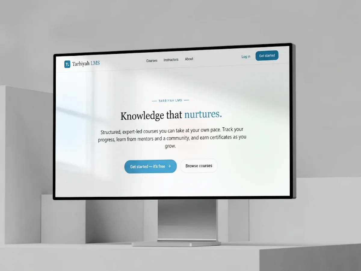 The Tarbiyah LMS home page on a desktop display